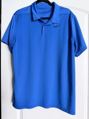 Nike Men’s Royal Blue Polo Shirt with Black Swoosh